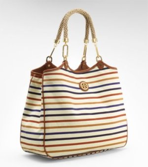 画像2: Tory Burch★Striped CHANNING TOTE★