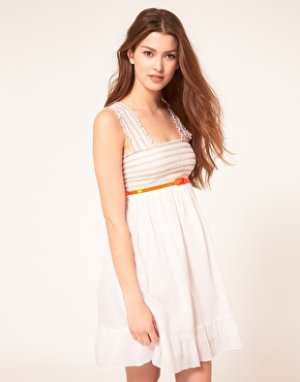 画像1: Liquorish Sun Dress With Neon Stitching And Belt