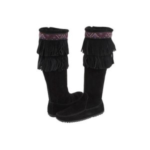 画像: 【Minnetonka】 Side-Zip Double Fringe Knee Hi Boot