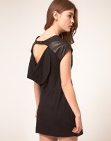 画像: Urban Code Leather Dress With Drape Jersey Back