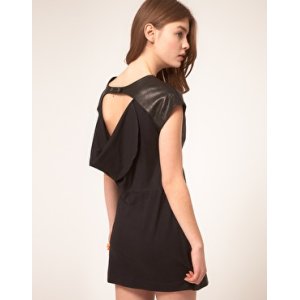 画像: Urban Code Leather Dress With Drape Jersey Back